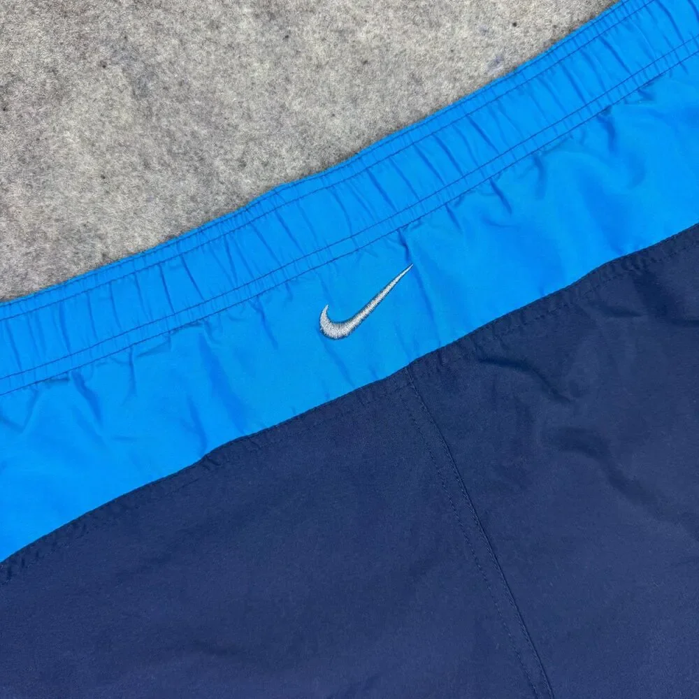 Men's Vintage Y2K Nike Board Shorts Swim Trunks Blue Navy Grey Size Large